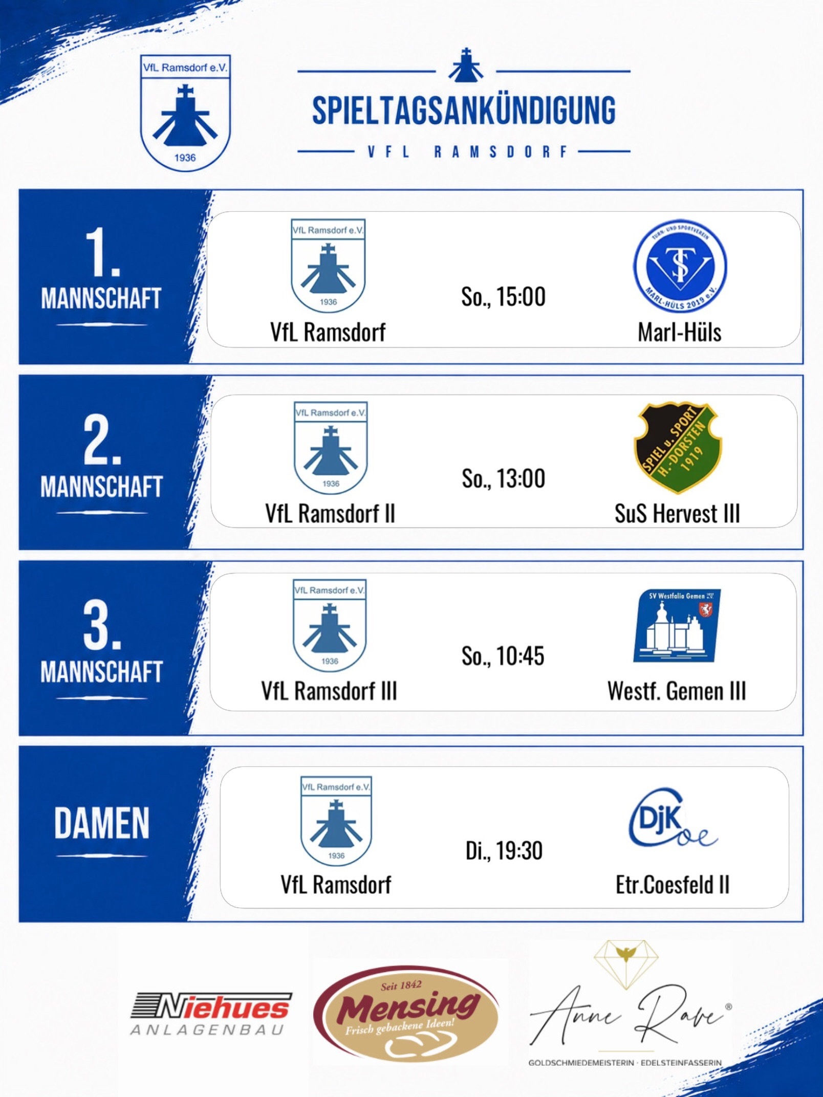 Instagram-Beitrag des VfL Ramsdorf