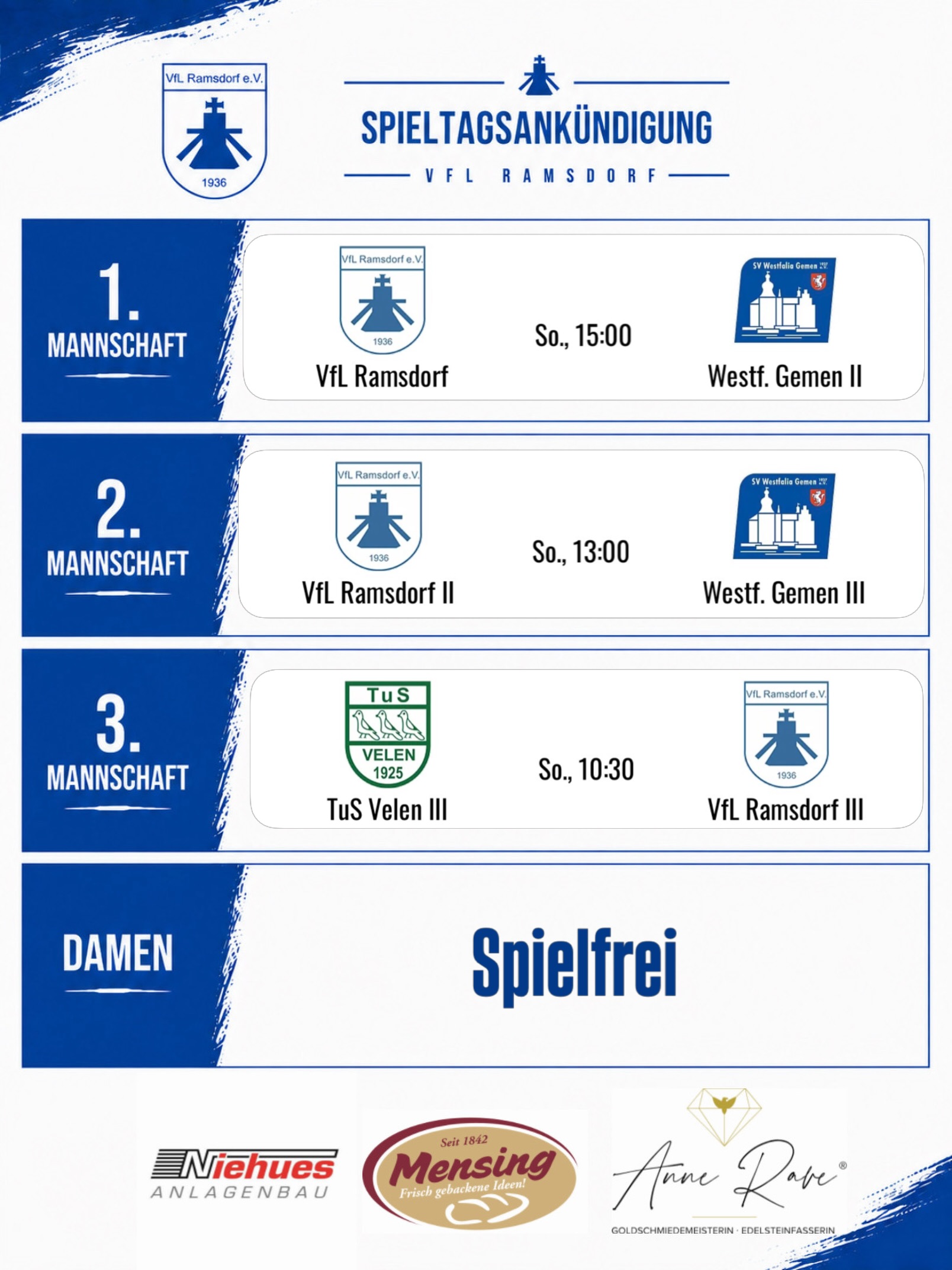 Instagram-Beitrag des VfL Ramsdorf