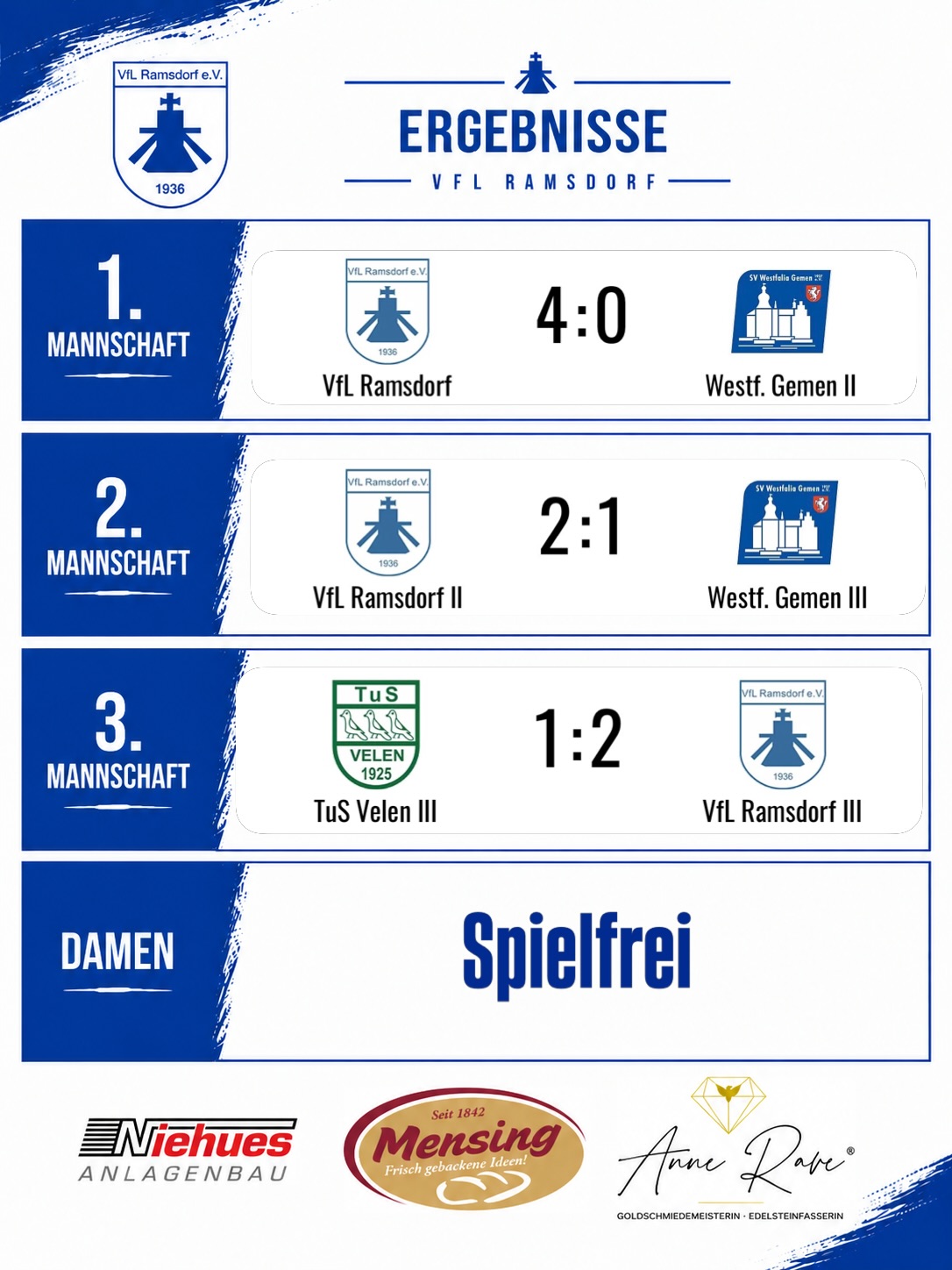 Instagram-Beitrag des VfL Ramsdorf