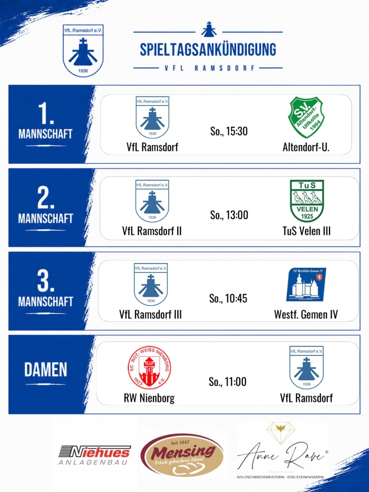 Instagram-Beitrag des VfL Ramsdorf